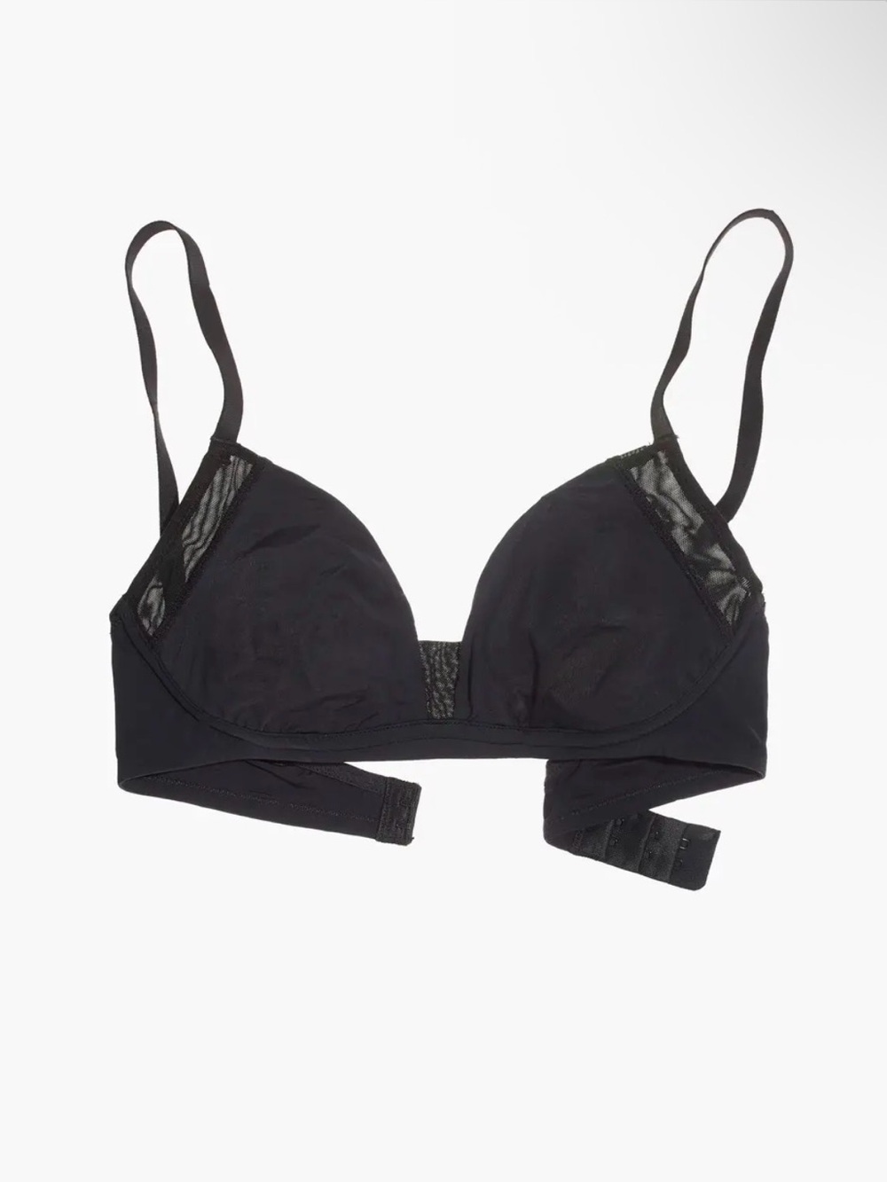 NWT Madewell Mesh-trimmed Sammie Bralette in True Black Size S